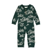 Burt's Bees Baby Organic Cotton Baby Boy French Terry Jumpsuit, Sizes Newborn-24 Months